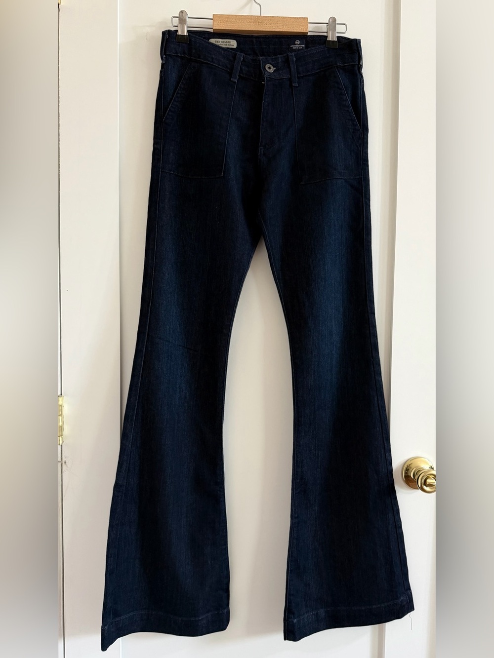 Ag Adriano Goldschmied The Goldie Dark Indigo Bell Bottom Jeans - Picture 3 of 8